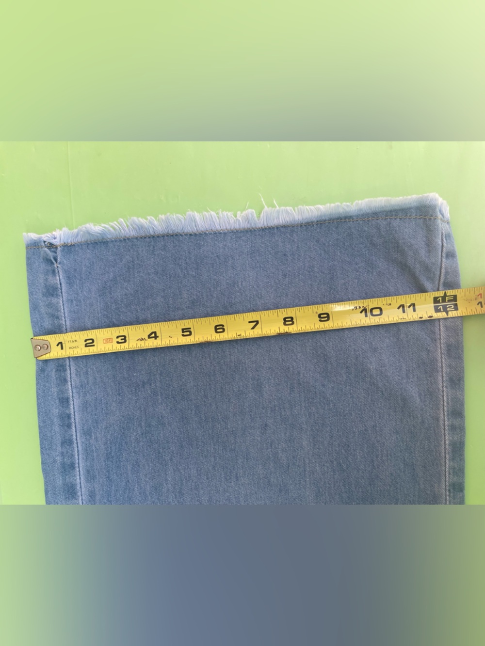 High Waisted Molly Bracken Light Blue Wide Leg Jeans Relaxed Fryed Hem Cropped M - Picture 13 of 16